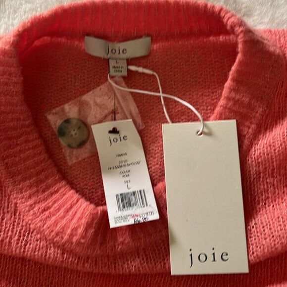 New! JOIE Wool Blend Namio Sweater Button Detail Color: Rose Size Large - Picture 9 of 15